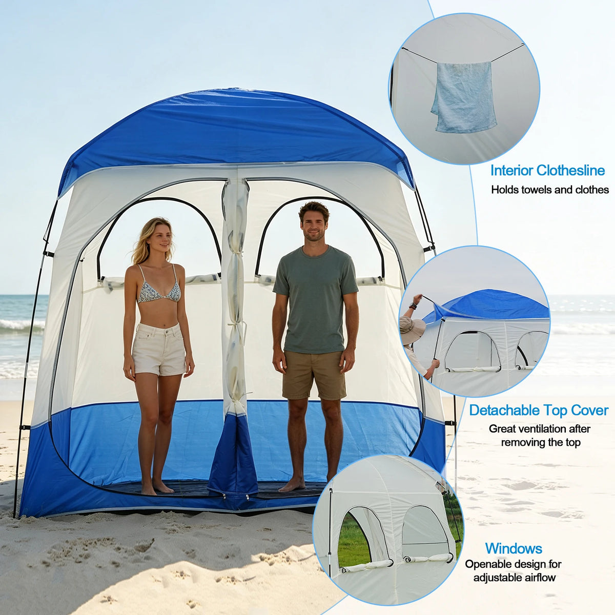 PAKICETUS Polyester Portable Changing Tent Privacy Dressing Room Shelter for Camping Beach Fishing Outdoor Picnic Backpacking Hiking Travel Backyard Family Outdoor Activities