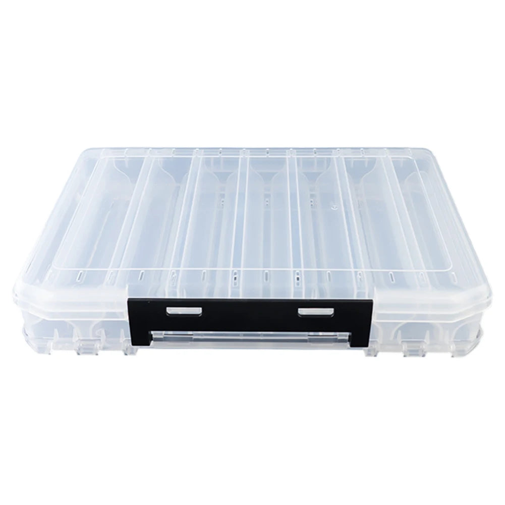 Double Sided Fishing Tackle Box 10/14/18 Compartment Fishing Lure Organizer Fishing Bait Container Box for Storage Big Baits