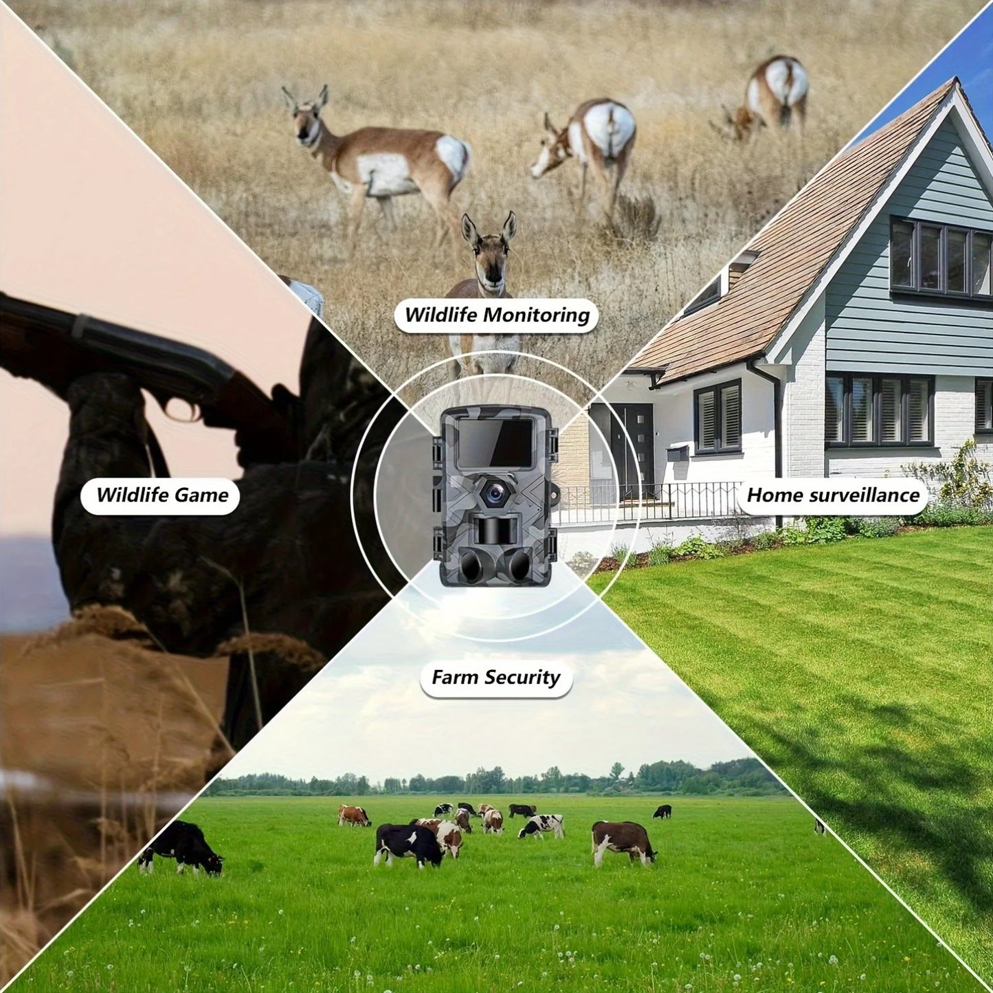 Fargarloo 3PCS Trail Camera with WiFi and APP Control, 60MP Hunting Camera, Motion Activated Night Vision, IP66 Waterproof, 120° Wide Angle with 32GB TF Card for Wildlife Monitoring