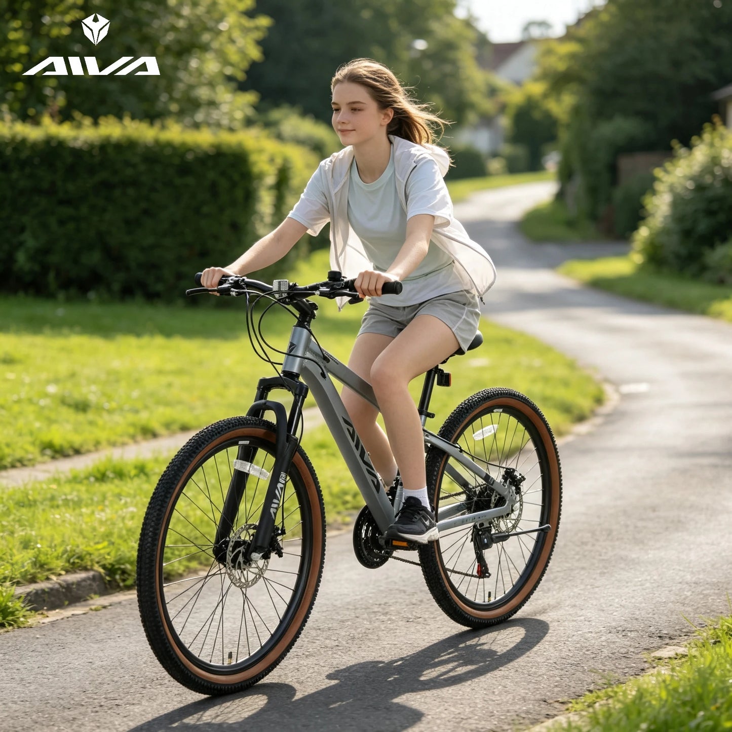 AIVA MT26FS 26 Inch Hardtail MTB, 21 Speed Mountain Bike, Bicycle for Teenagers and Adults, Lightweight Aluminum Frame, Suspension Fork, Front & Rear Disc Brakes