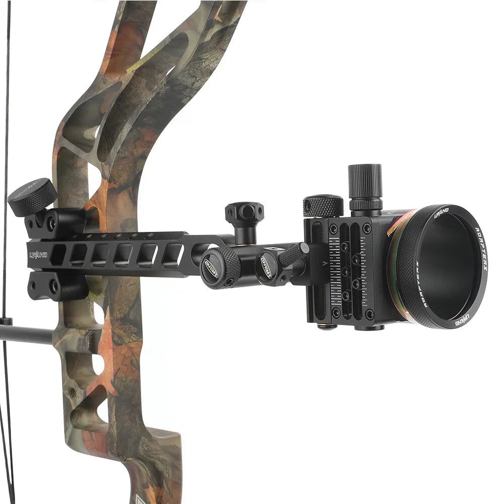 Compound Bow Sight 5Pin 0.019" Fiber Optic Adjustable Alloy Right Hand for Hunting Target Shooting Outdoor Accessories