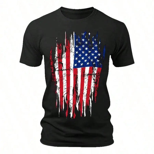 American Flag Shirts For Men Independence Day 4th Of July Shirts Short Sleeve Crew Neck Military Patriotic Tactical Shirts