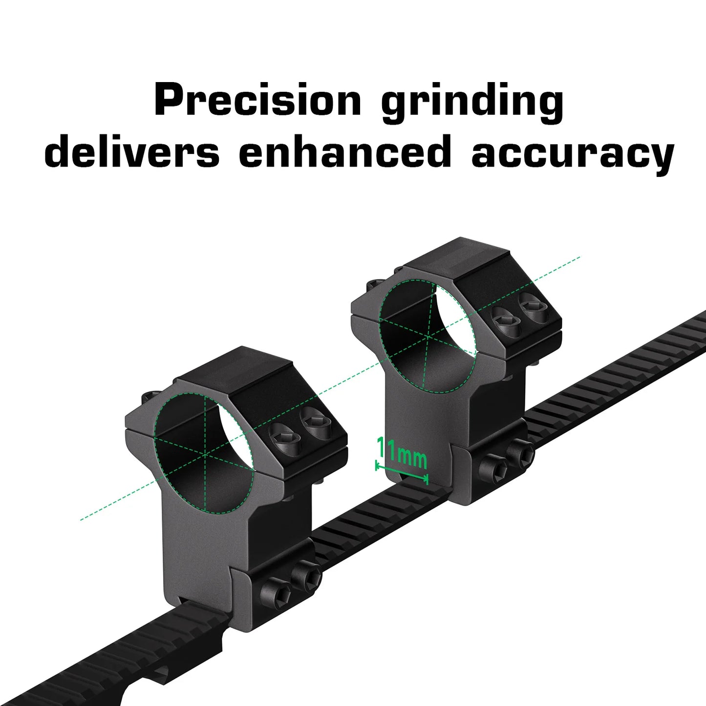 Aquilifer 1 inch/30mm Scope Rings 11mm Dovetail Rail Mount Adjustable Elevation Fit for Rifle Scope Shotgun AR AK Hunting