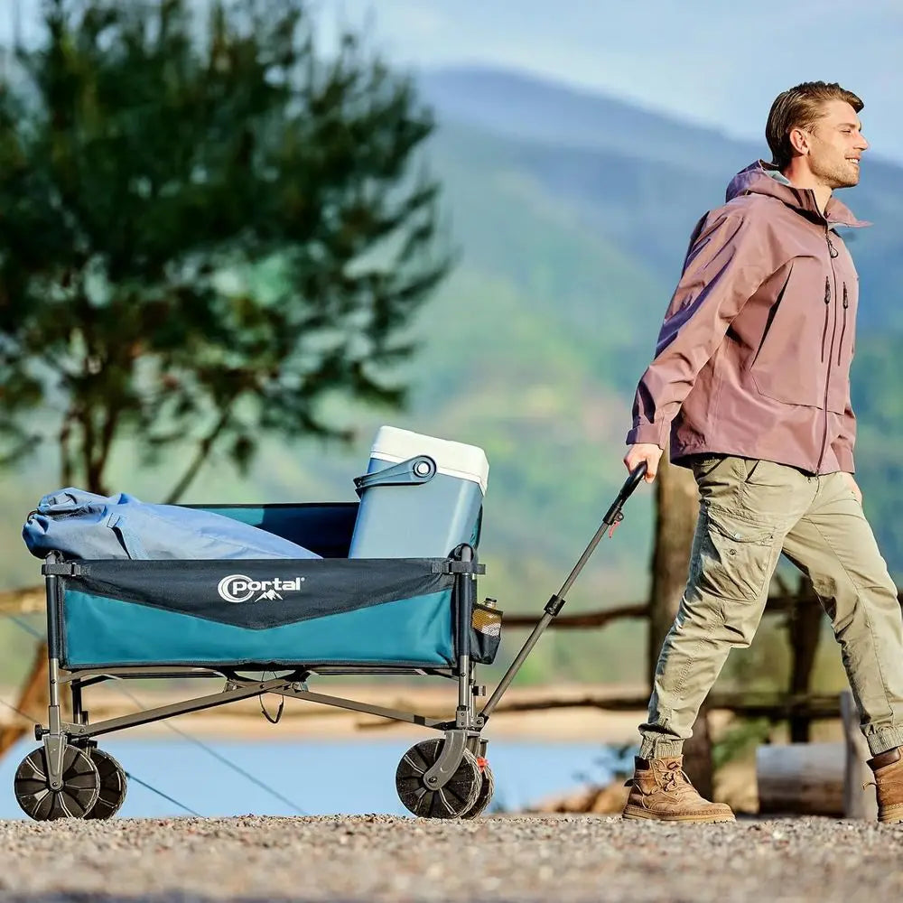 3-in-1 500lbs Utility Wagon Turn to Bench Seat,Wagon with Love-Seat or 2 Adults,oldable Beach Wagon Chair with Adjustable Handle