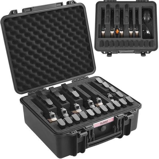 Hard Pistol Cases w/ Pre-cut PU Foam Lining Waterproof Dustproof Hard Gun Case for 1/2/5/6 Pistol Lockable Pistol Case