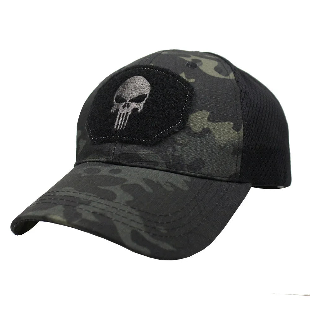 Camouflage Baseball Cap Mesh Breathable Special Forces Tactical Camo Hat Skull Duck Visor Hat