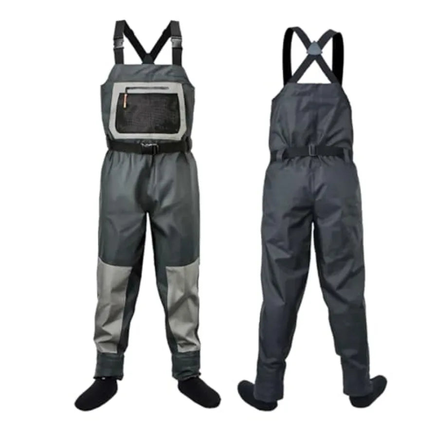 Fly fishing hunting waders for men, neoprene stockingfoot, black, waterproof and breathable chest waders