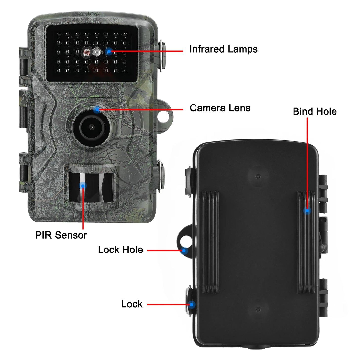 16MP 1080P Portable Day Night Photo Video Taking Trail Camera Multi-function Outdoor Huntings Observation Camera IP66 Waterproof