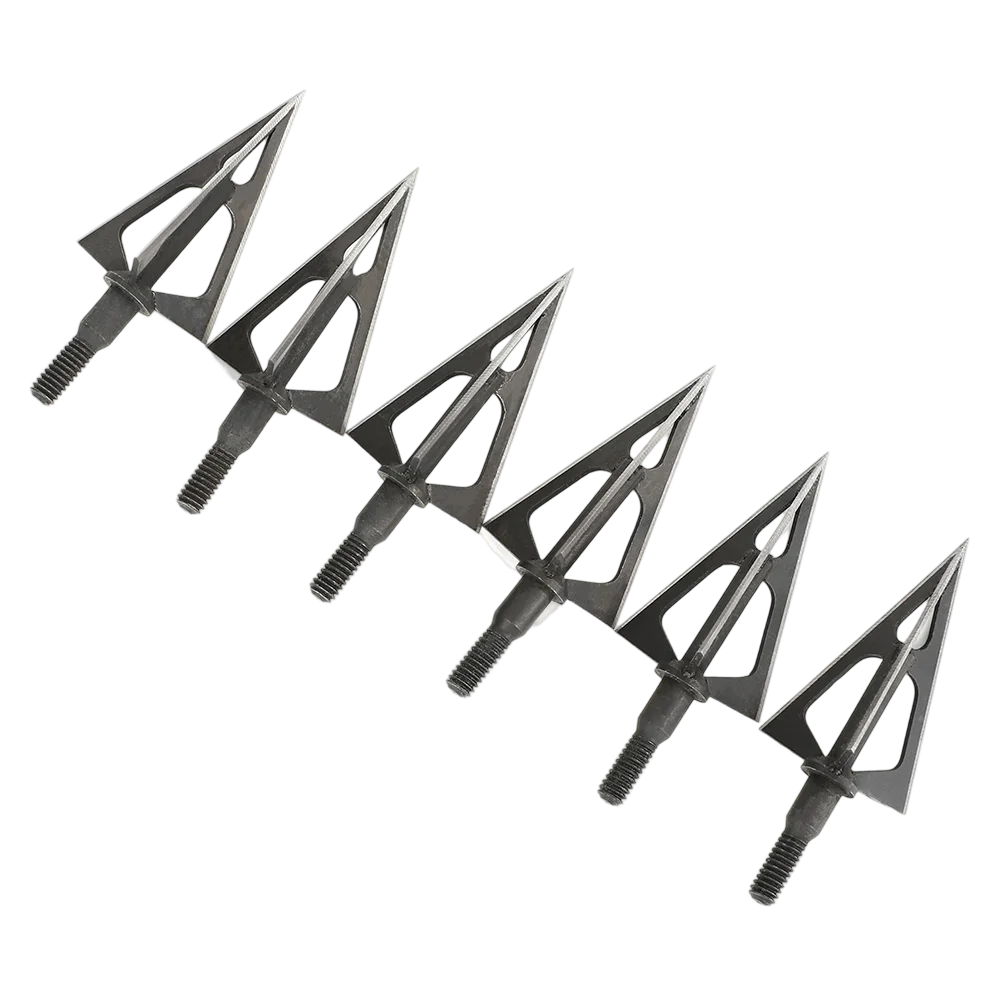 Broadhead Arrowheads 12pcs 100Grain 3 Fixed Blades Stainless Steel Sharp Screw-in Tips for DIY Arrow Shaft Compound Recurve Bow Hunting Shooting Target Practice Durable Corrosion-Resistant Archery Accessories