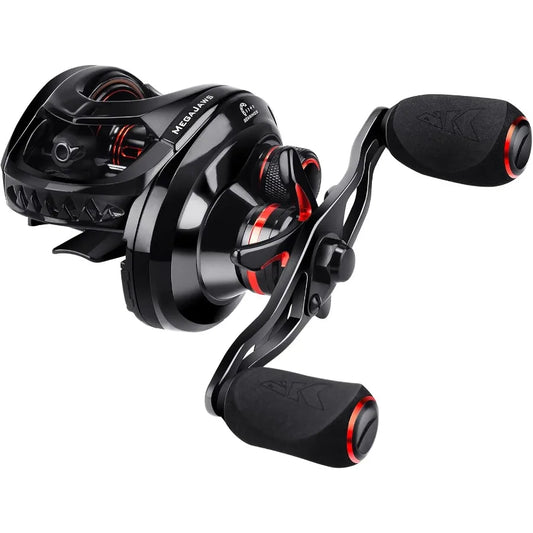 MegaJaws Baitcasting Fishing Reel with AutoMag Dual Braking System for Precision Casting and HeavyDuty Fishing UltraLightweight