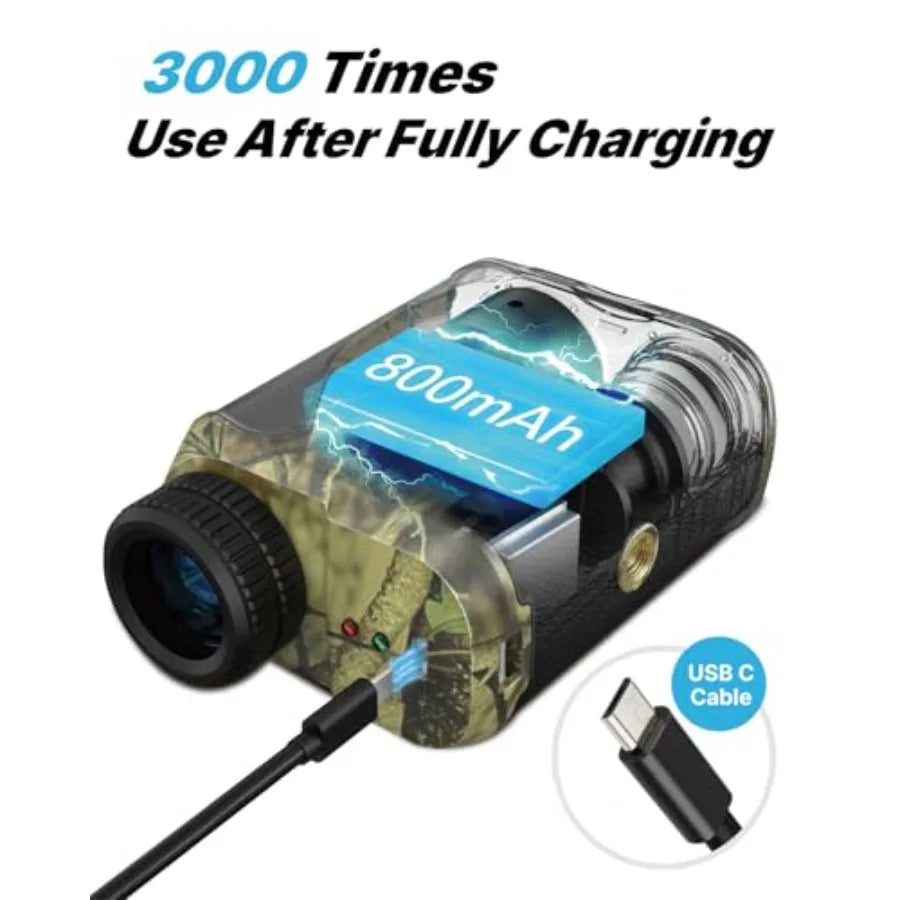 Hunting Rangefinder 800/1200 Yards Laser Range Finder with Bow Hunting Mode Angle Height Horizontal Distance Target Lock Vibrat