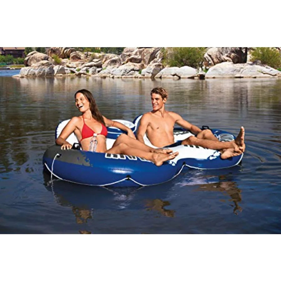 River Run II Water Tube Float Raft Lounger W Cooler Model 58837EP 2 Pack