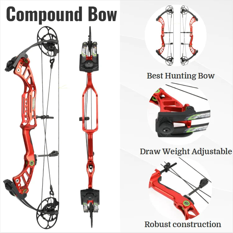 Compound Bow with Arrow Set 40-75lbs 29" Axle-Axle CNC Machining 350FPS 85% Let-off for Archery Hunting Shooting Target Practice Competition Accessories