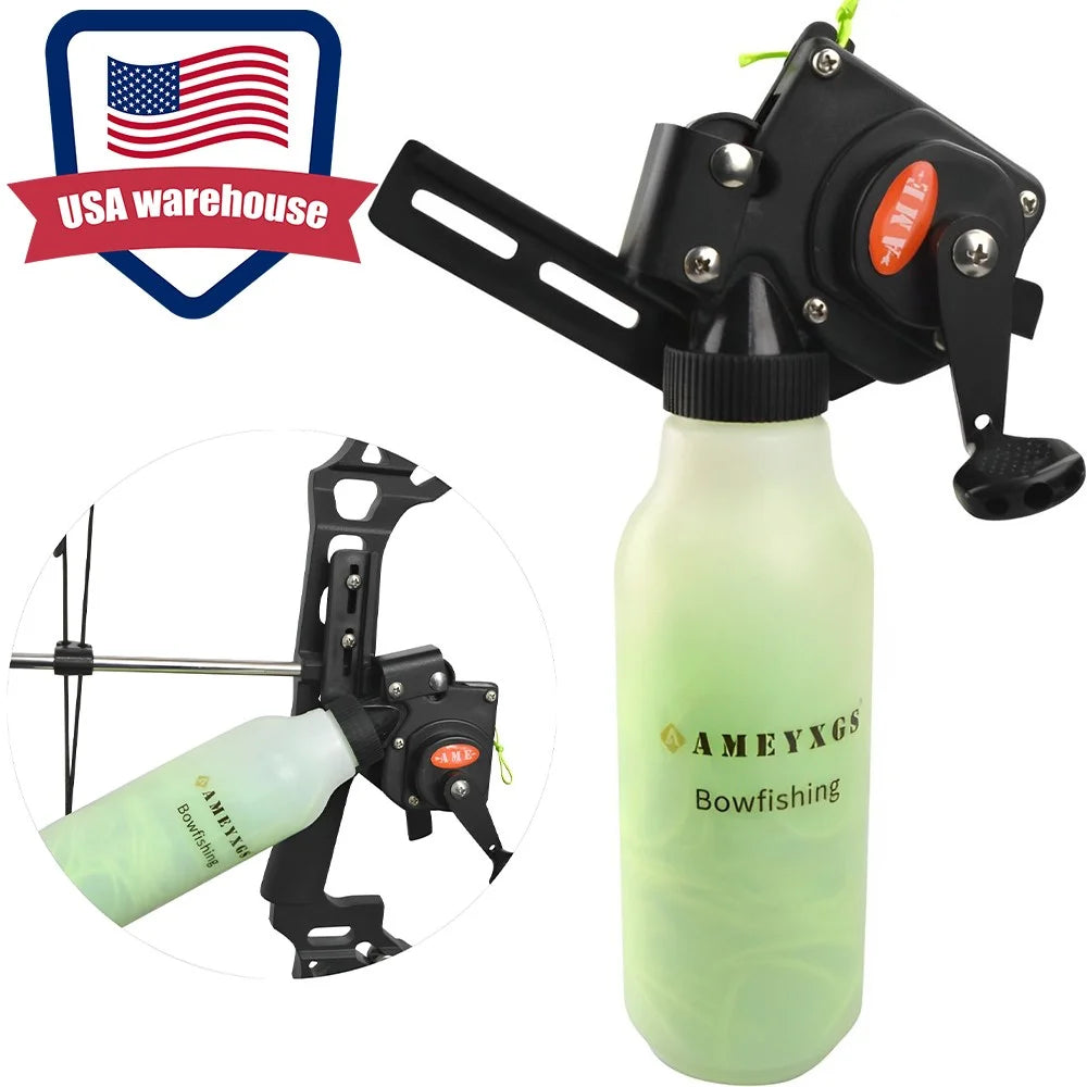 Archery Fishing Reel Rope Pot 40m ABS Aluminum Alloy Fishing Line for Compound Bow Hunting Shooting Sports Accessories