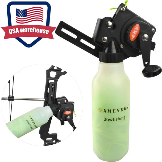 Archery Fishing Reel Rope Pot 40m ABS Aluminum Alloy Fishing Line for Compound Bow Hunting Shooting Sports Accessories