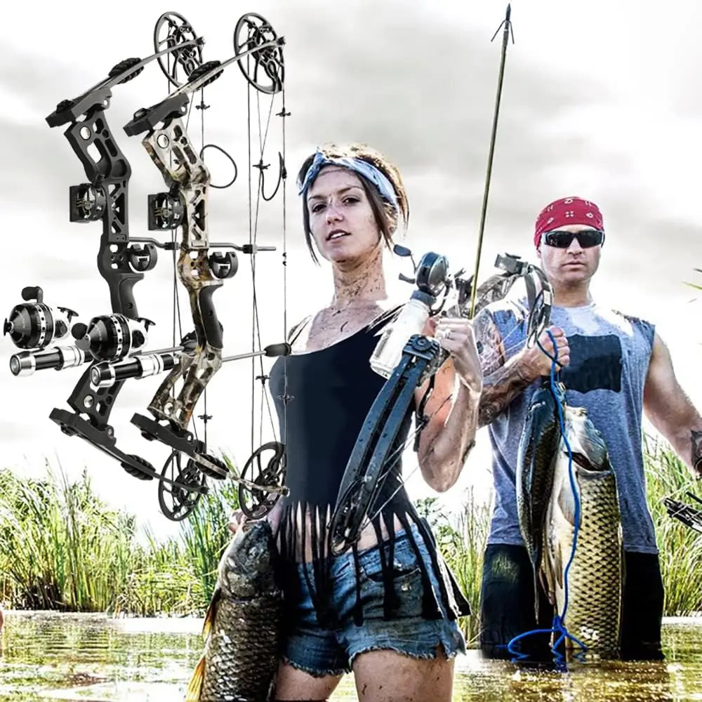 Archery Bowfishing Compound Bow Kit RTH 30-70 LBS Draw Length 23.5\\"-31\\", IBO 325FPS, Target Shooting Bow with Accessories fo