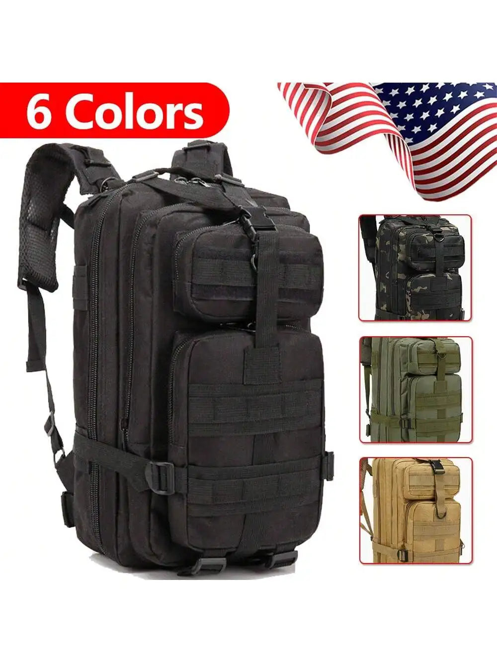 3P Tactical Backpack 20L-25L 1000D Nylon Outdoor Hiking Camping Traveling Fishing For Men Hunting Bag Sport Rucksacks