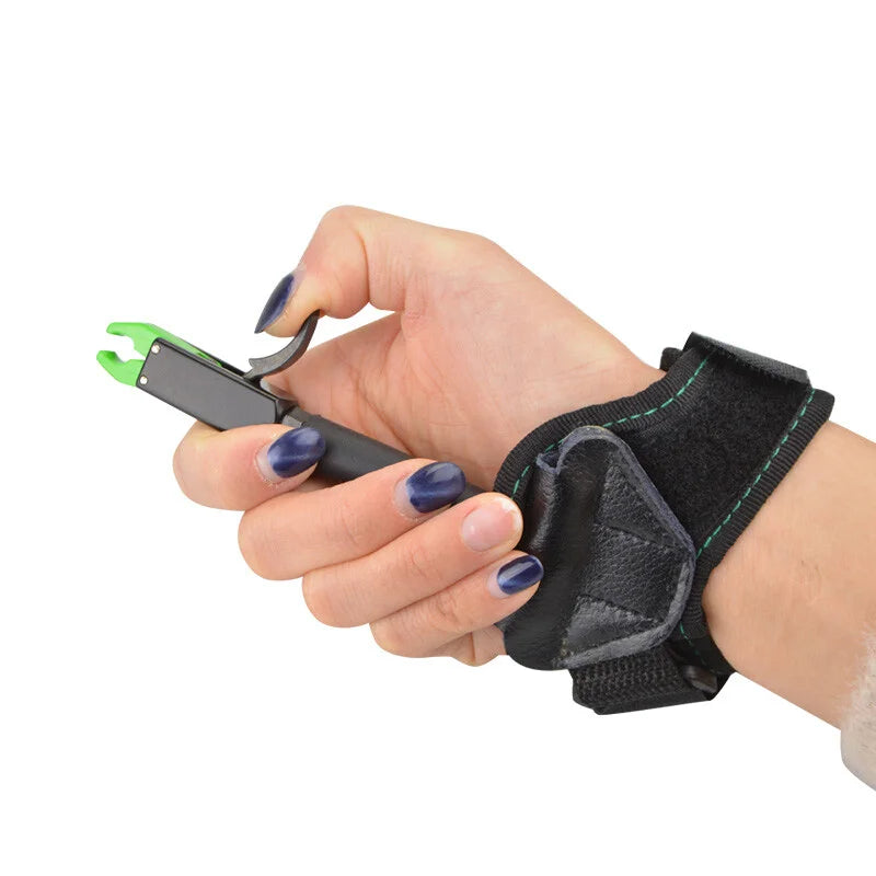 Wrist Release Archery Aid 80lb Withstand Aluminum Cloth Strap Trigger for Compound Bow Hunting Outdoor Sports