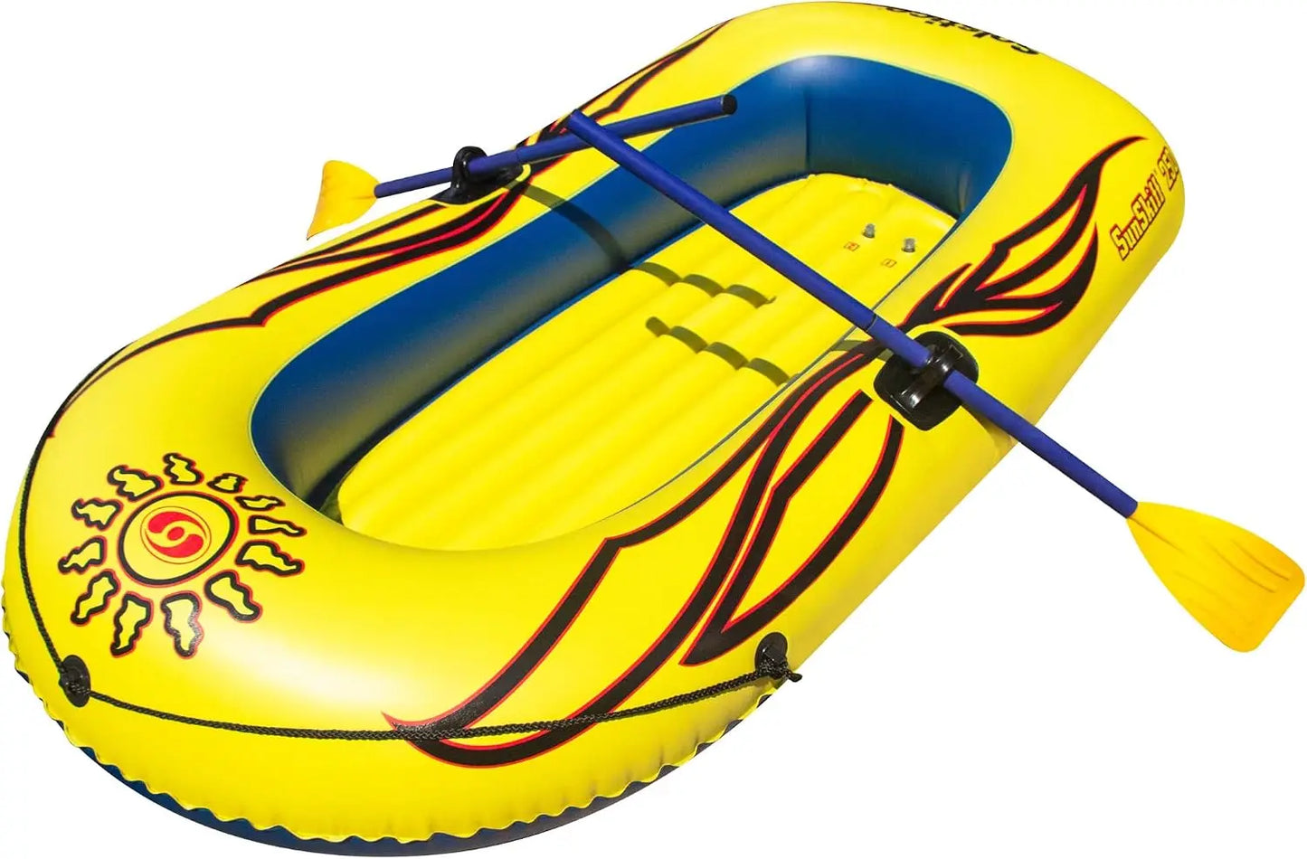 2 Person Inflatable Boat Raft with Oars, Pump, and Cushioned Floor - 6 Ft Dinghy for Adults & Kids