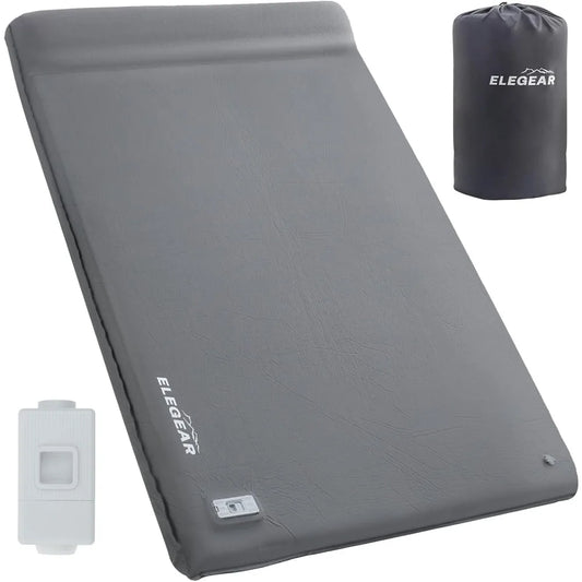 Super thick foam camping mattress pad, double camping pad with pillow, suitable for car/travel