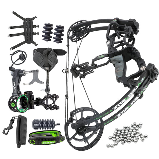 Dual-Use Compound Bow High-Performance Steel Ball & Arrow Set 30-70LBS 80% Let-off 340FPS Outdoor Archery Hunting Practice