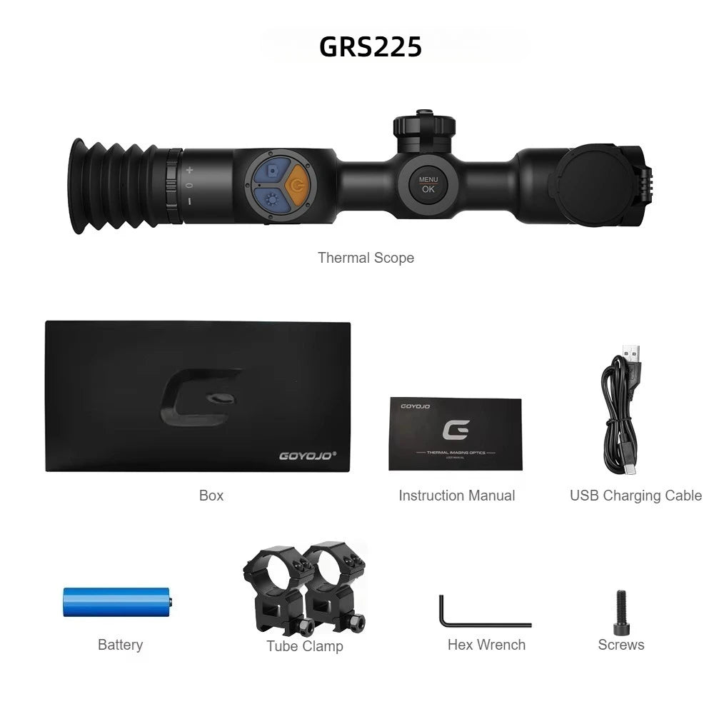 GOYOJO GRS Thermal Scope 256x192 Thermal Monocular Hunting with Rangefinder and Ballistic Calculator Video Rec WiFi