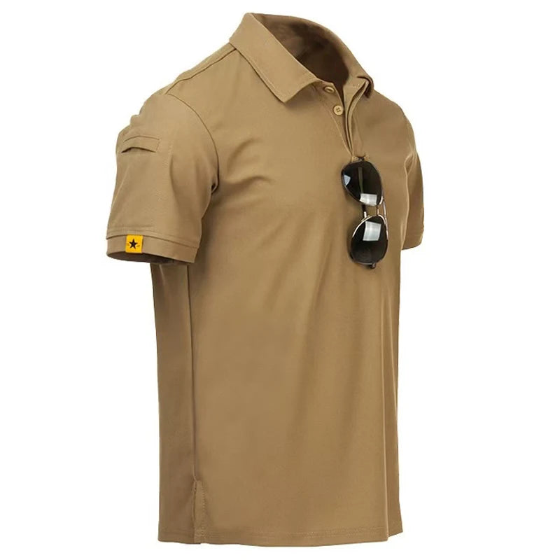 Men's Summer Tactical Sport Military Shirt Quicky Dry Combat Breathable Elastic Pullerover Hiking Camping Climbing Tops Tees
