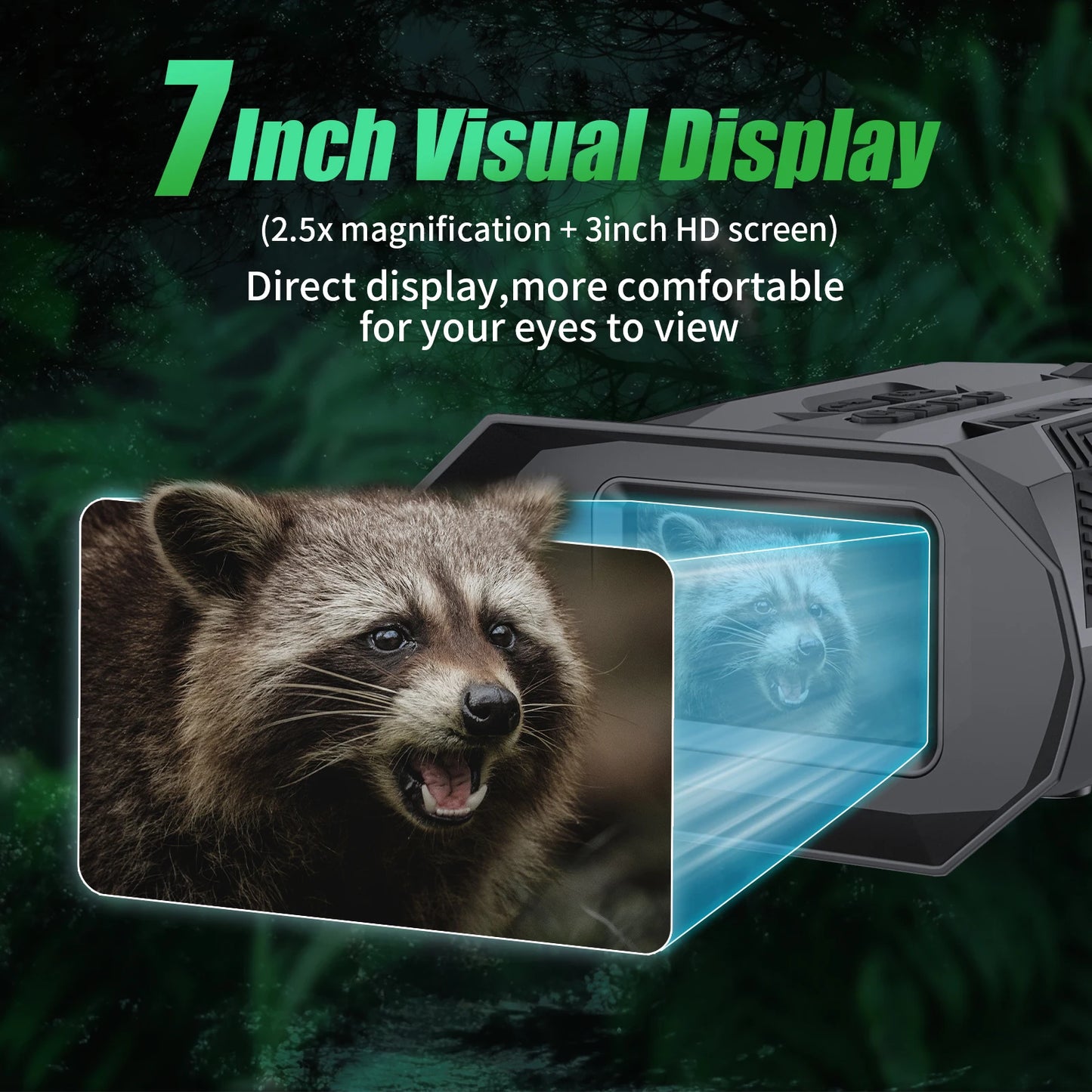4k Night Vision Binoculars 1968ft Viewing Range 20 Digital Zoom Rechargeable Battery 3 Inch Screen For Hunting Camping Security