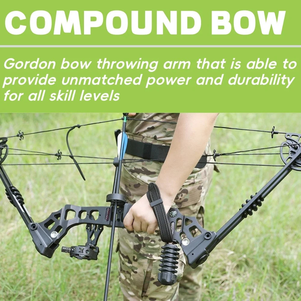 Archery Compound Bow with Spine 500 Carbon Arrows 20-70lbs Adjustable 320FPS High-Strength Alloy Handle RH/LH for Adults Beginners Hunting Shooting Target Practice Outdoor Sports Accessories