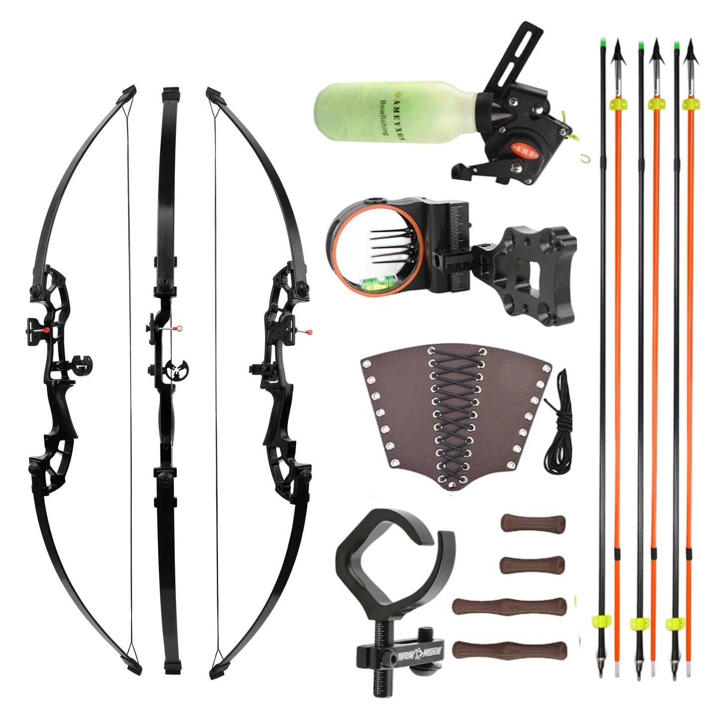 Archery Takedown Recurve Straight Bow 30-50lbs Portable Hand Bow Outdoor Fishing Hunting Target Shooting Training Archery Equipment