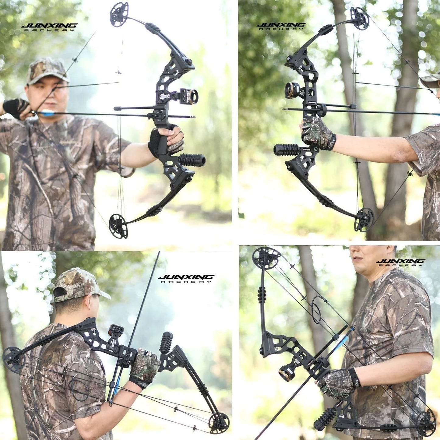 Adjustable Compound Bow Arrow Set with Spine 500 Carbon Arrows 20-70lbs 320FPS High-Strength Alloy Handle RH/LH for Adults Beginners Hunting Shooting Target Practice Outdoor Accessories