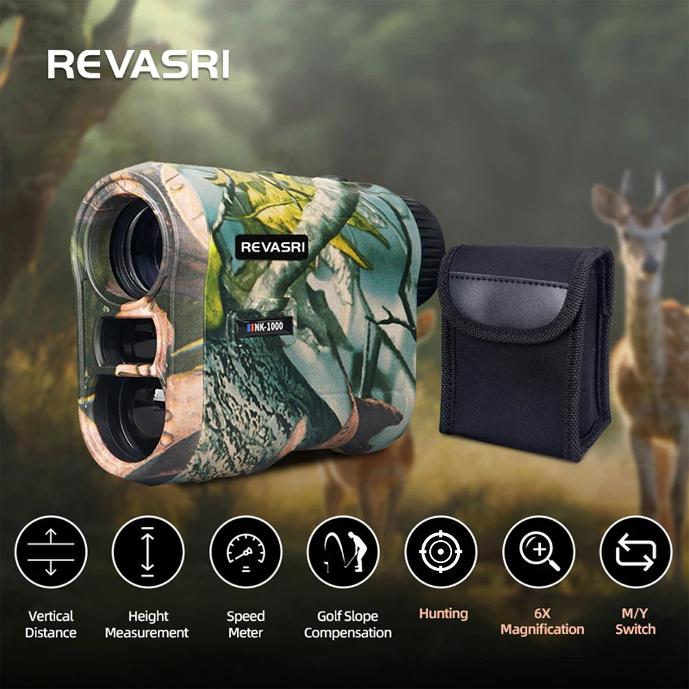 REVASRI 6x 1000M Laser Rangefinder for Hunting,  with Horizontal Vertical distance Speed and Scan Modes,Range Finder Monocular