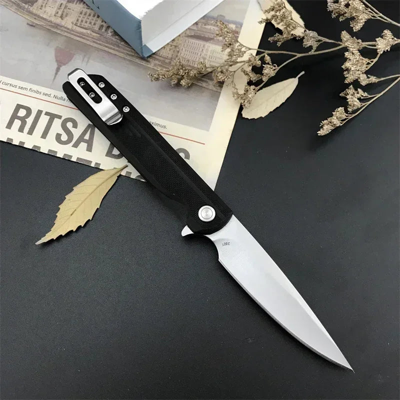 Best-Selling 3801 Pocket Folding Knife with 8Cr13Mov Blade and G10 Handle—Everyday, Adventure, and Cutting Knife for Outdoor Activities, Hiking, Fishing, and Trekking—Great Gift