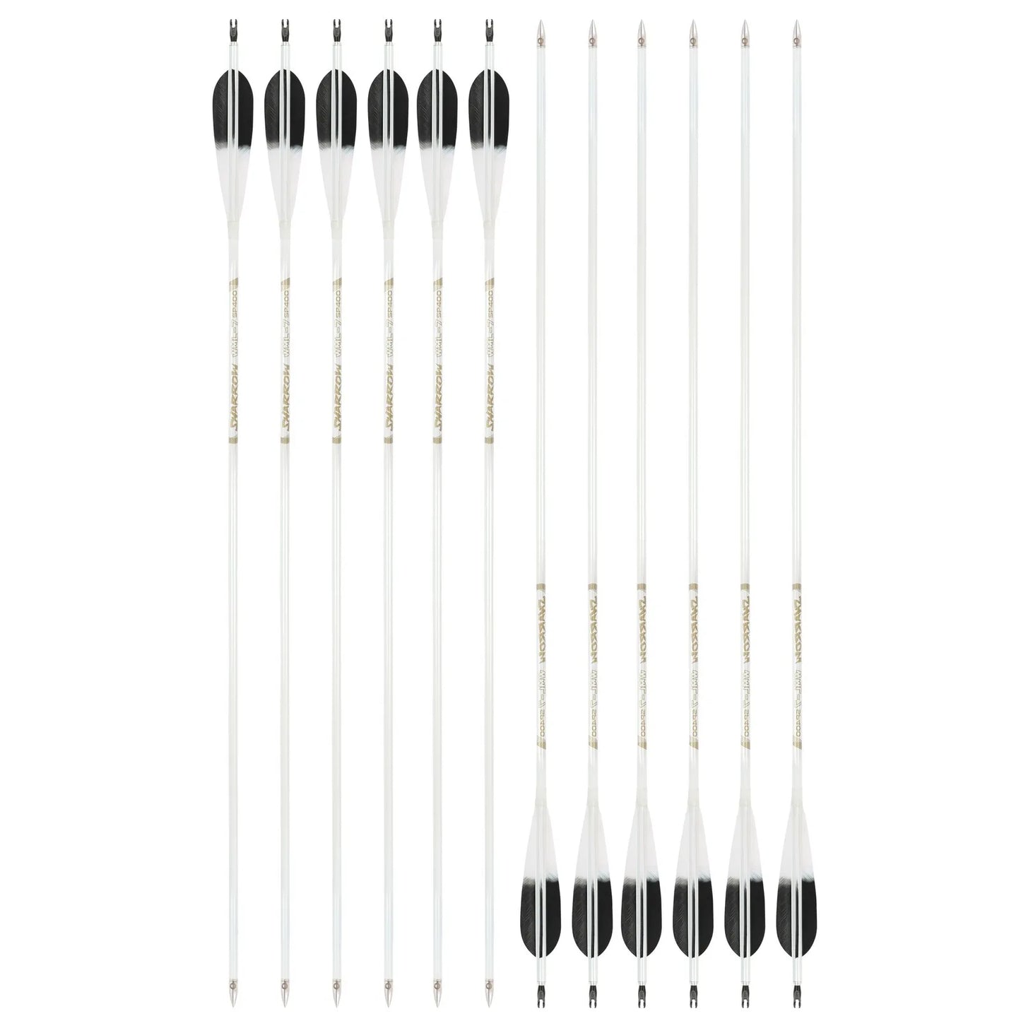 32inch Archery Pure Carbon Arrow 6pcs Arrows Spine 500 Shaft +/- 0.003 Recurve Compound Bow Hunting Shooting Target Arrows,6pcs