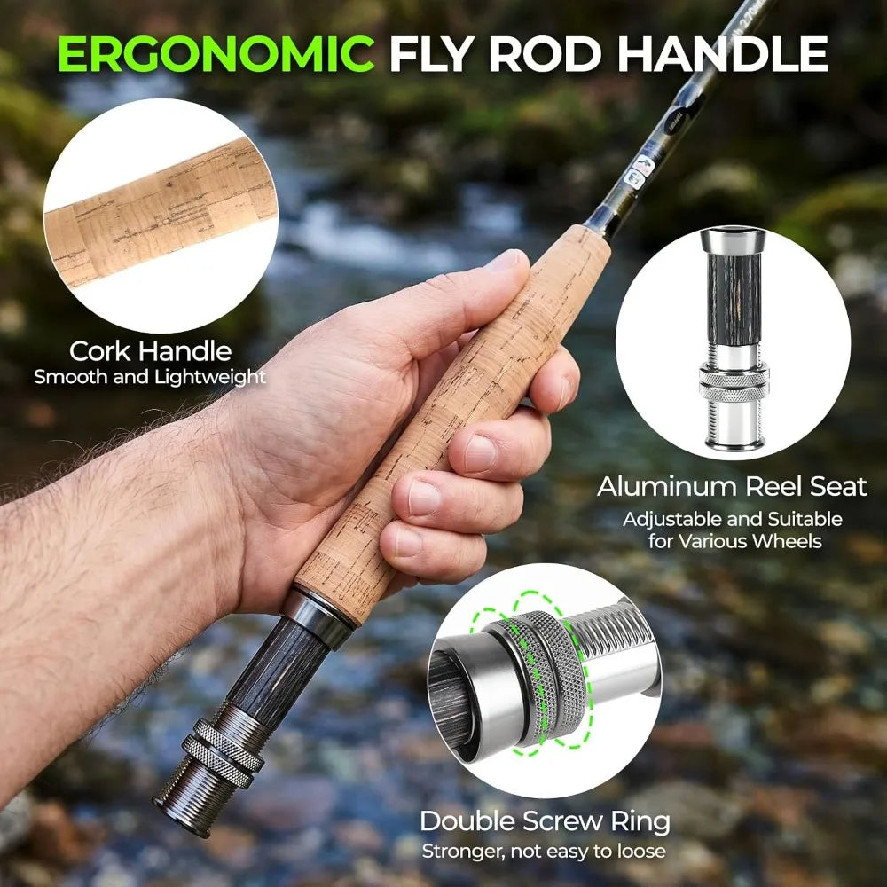 Complete Fly Fishing Rod & Reel Combo Kit – Ready-to-Fish Gear for Trout, Bass, Panfish
