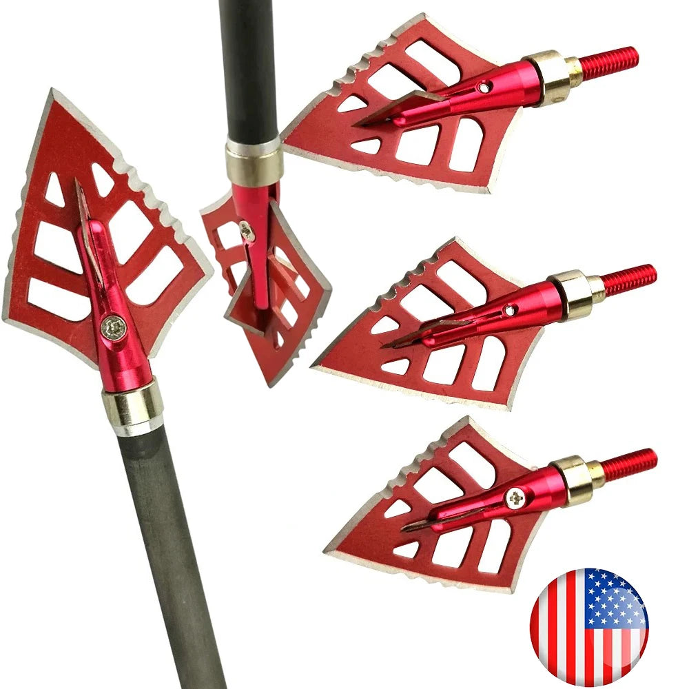 12pcs 125grain Blade Broadhead High Precision Stainless Steel for Compound Recurve Bow Hunting Shooting Target Practice DIY Arrow Shaft Durable Corrosion-Resistant Archery Accessories