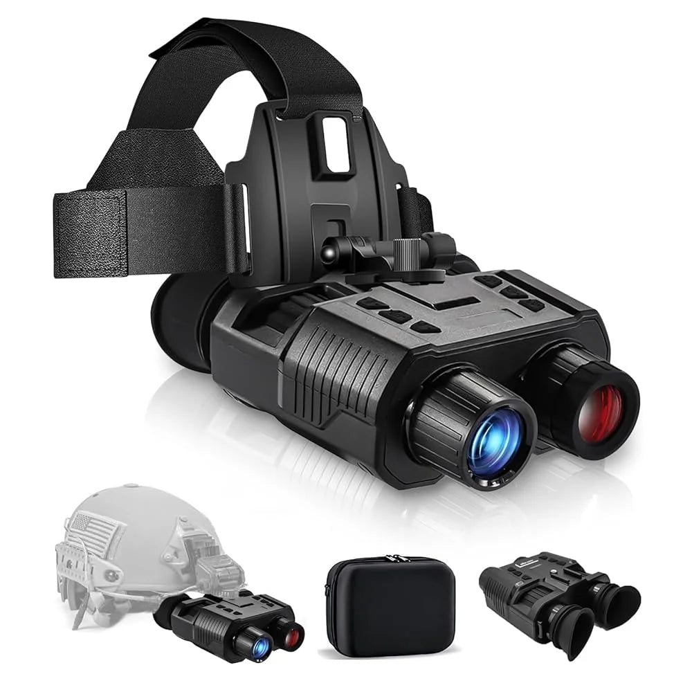 GOYOJO 4K Head-Mounted Night Vision Goggles & Binoculars – Infrared NVG with 4 Color Vision, Manual Focus & 8X Digital Zoom for Camping, and Outdoor Surveillance
