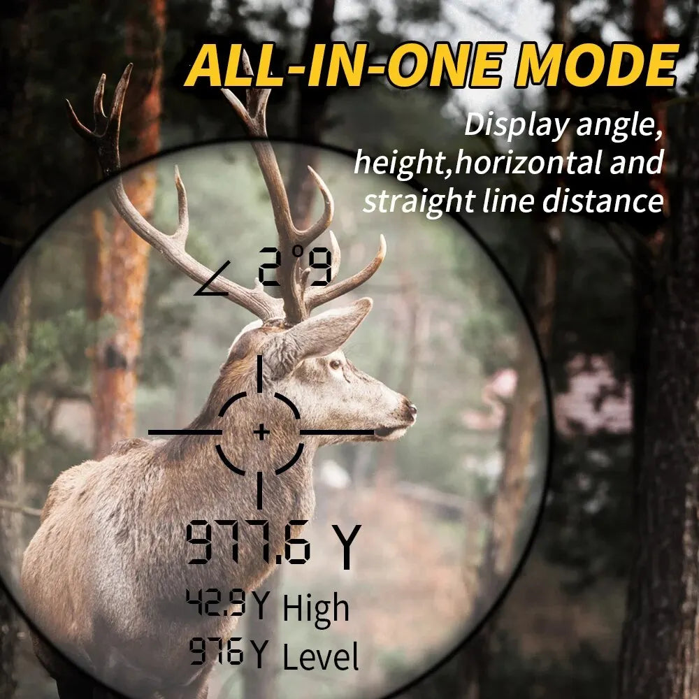 REVASRI 6x 1000M Rangefinder for Hunting, with Horizontal Vertical Distance Speed and Scan Modes, Range Finder Monocular