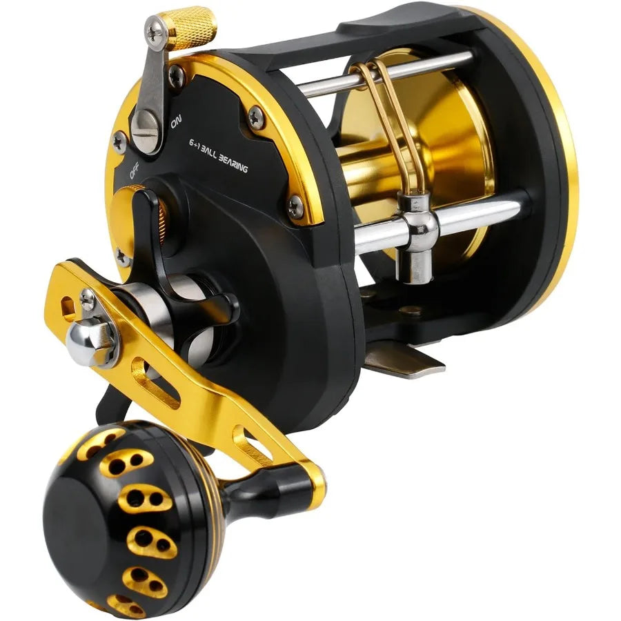Trolling Reel Saltwater Level Wind Reels Drag Reels Boat Fishing Ocean Fishing for Sea Bass Grouper Salmon