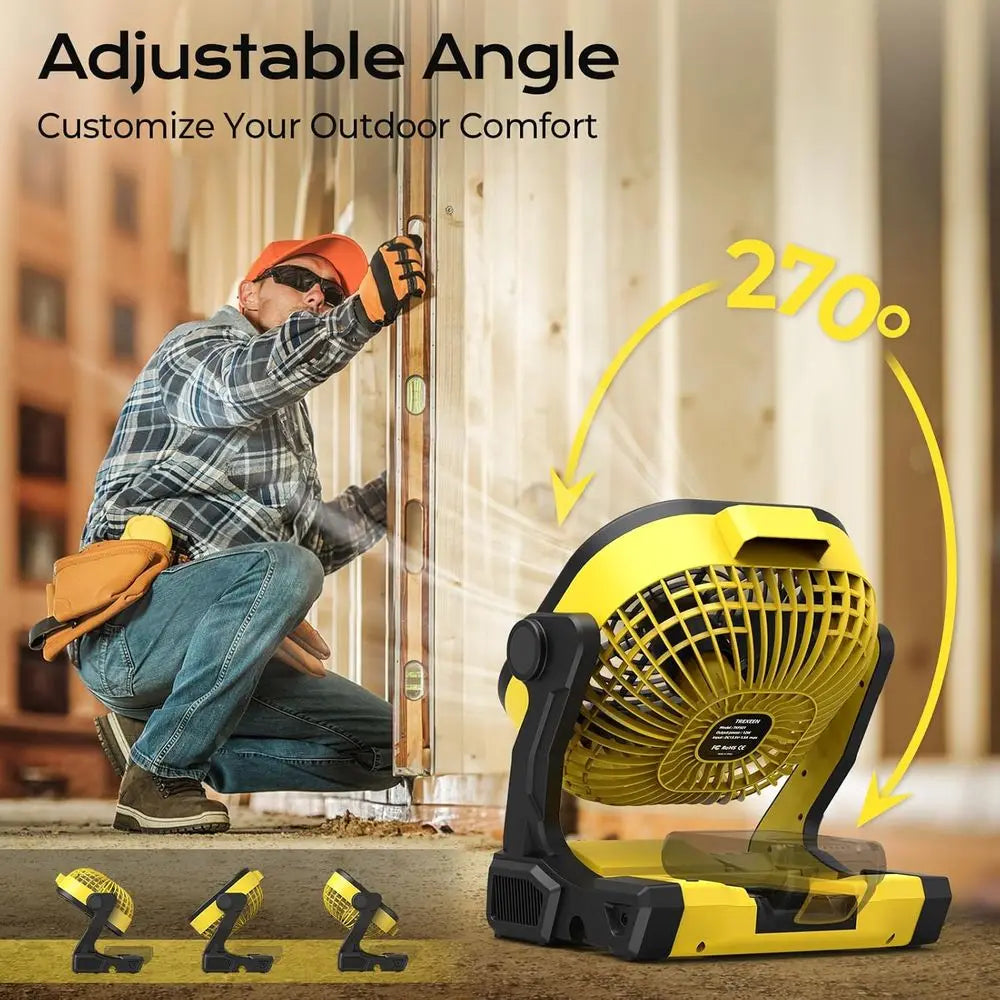 Portable 20V Max Battery-Powered Tool with AC Adapter, LED Lights, 4 Speeds, Hook, and Cordless/Camping/Battery Options for Outd
