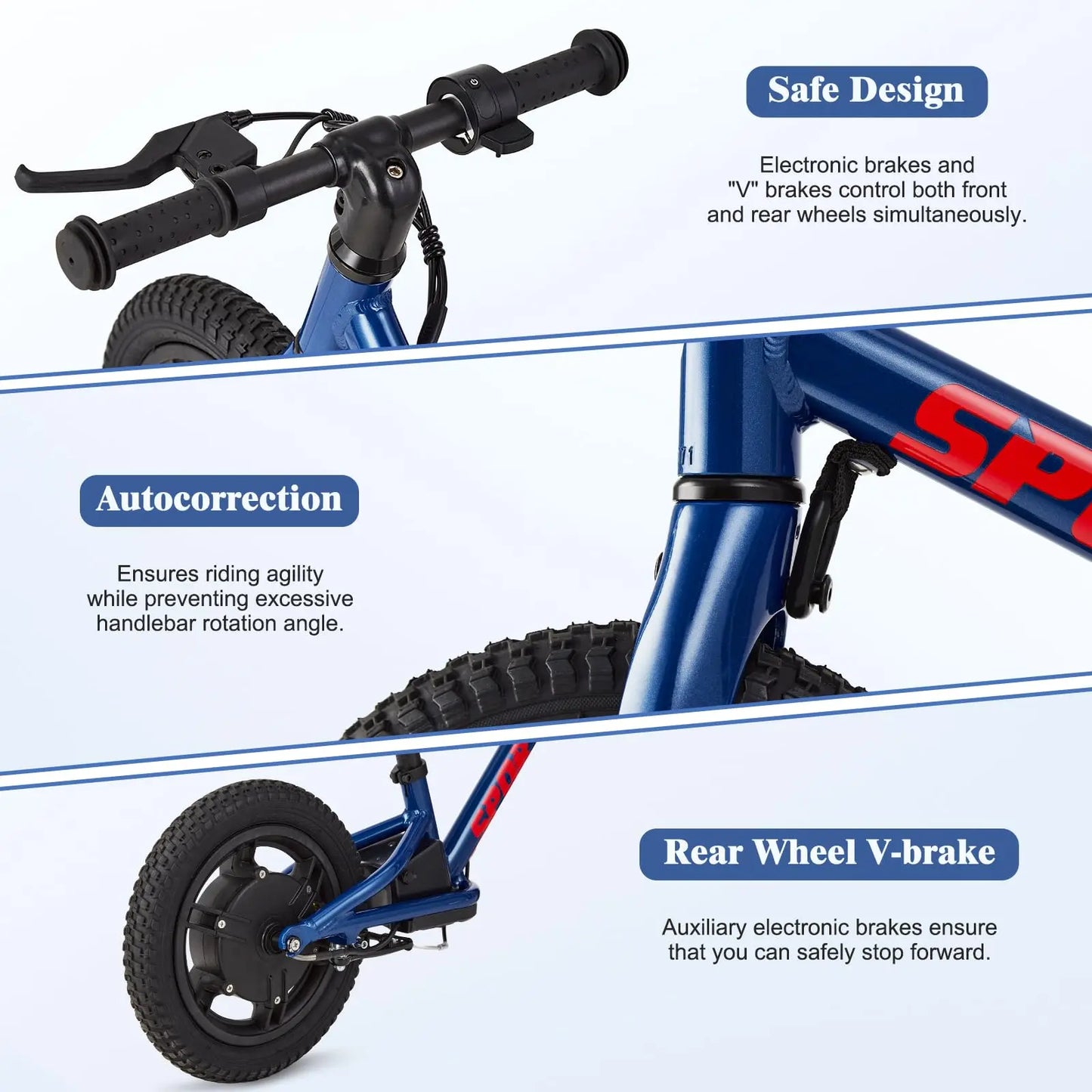 24V 100W Kids Electric Balance Bike, 12 Inch Pneumatic Tires, 2 Speed Modes, Adjustable Seat, E Dirt Bike For Boys Girls Ages 3-5