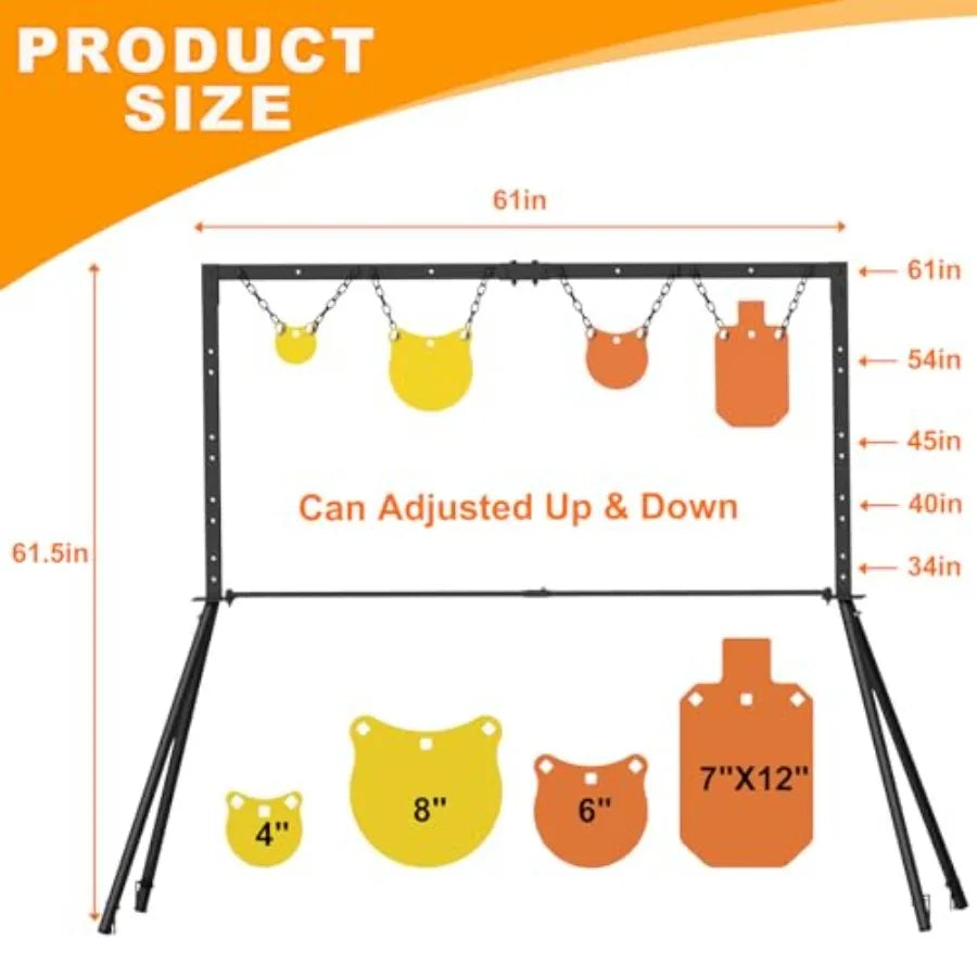 3 8 Thick AR500 Steel Target for Shooting Target Stand System Kit Designed for Outdoor Range and Shooting Practice with Adjusta