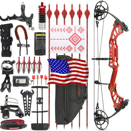 Compound Bow with Arrow Set 40-75lbs 29" Axle-Axle CNC Machining 350FPS 85% Let-off for Archery Hunting Shooting Target Practice Competition Accessories