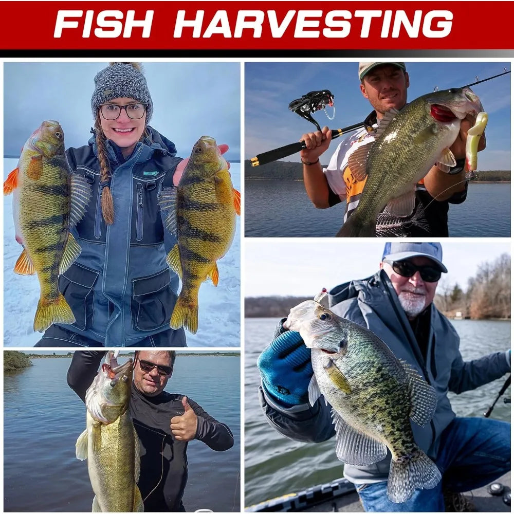 6.89ft Fishing Rod and Reel Combo, 2PCS Telescopic Carbon Fiber Fishing Rod, Spinning Reels *2, Fishing Line *2,