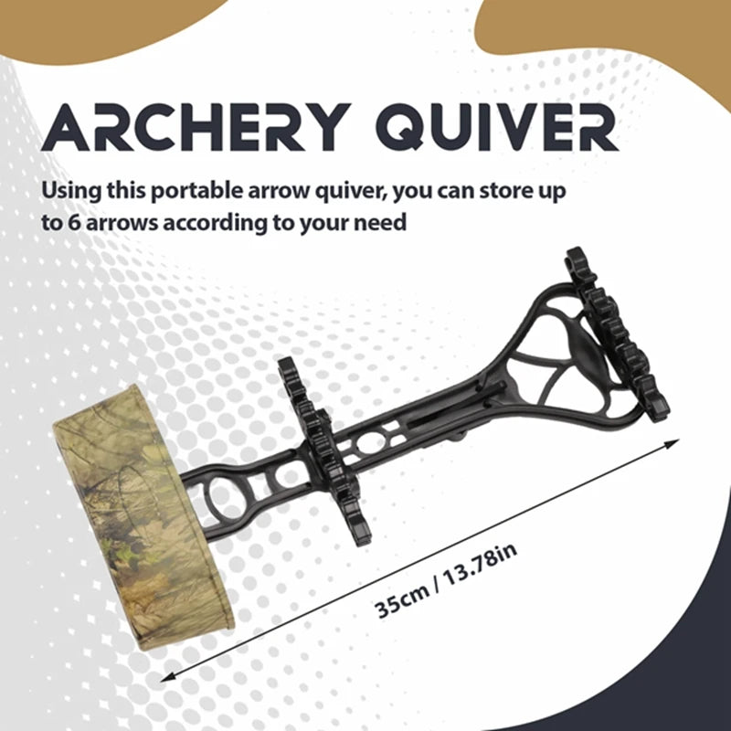 Archery Head Quiver Arrows Quiver For 6 Arrows For Compound Bow Accessories(Black+Camouflage)