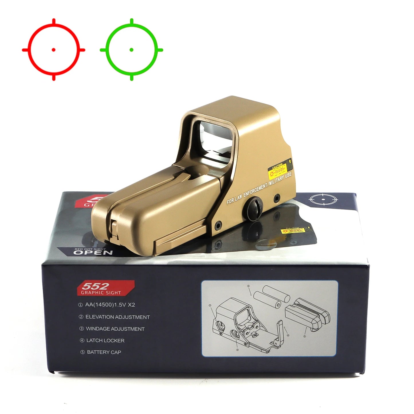 551 552 553 558 Red Green Dot Holographic Sight Scope Hunting Reflex Sight Scope 20mm Mount