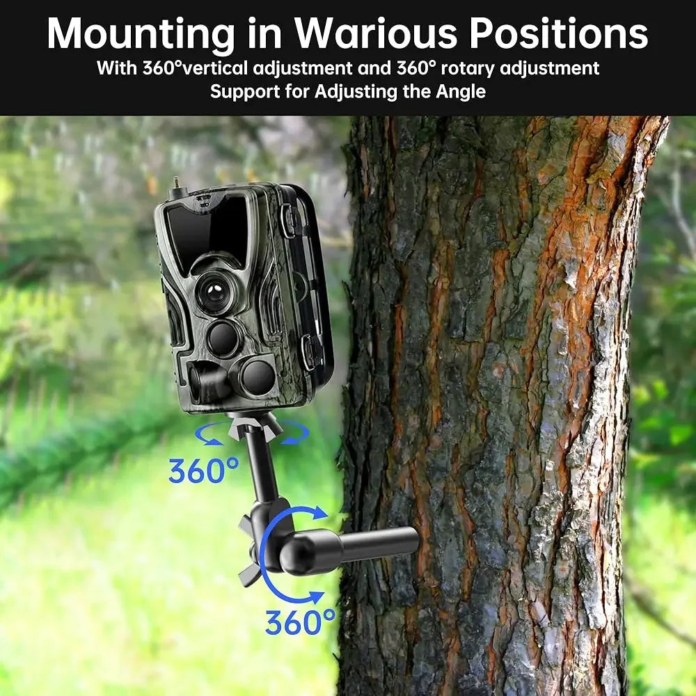 Trail Camera Mount, Trail Cam Mounts, Tree Hunting Accessory, 360° Rotatable Game Camera Holder with 1/4\-20 screw