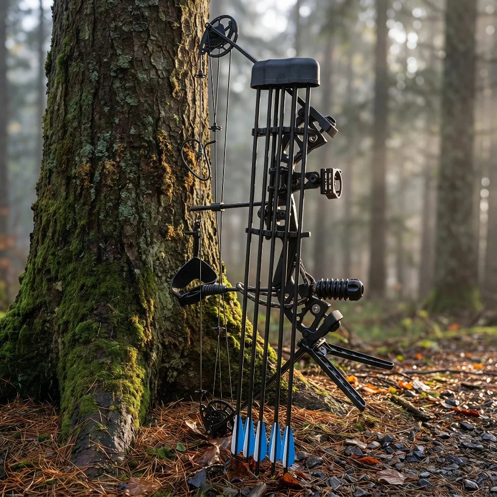 Dual Use Compound Bow Set RH 40-70Lbs Adjustable Draw Weight Aluminum Riser Complete Kit for Target Shooting Practice