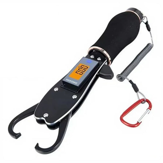 Fishing lip gripper for easy catch release, aluminum alloy, black, 360 swivel non-slip handle, scale up to 25kg/55lb