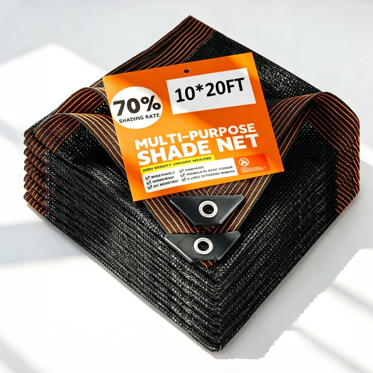 70% Shade Rate 10x20FT Heavy Duty Shade Cloth - Breathable UV Resistant Net for Greenhouses, Carports & Swimming Pools